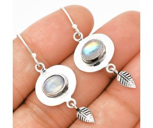 Rainbow Moonstone Earrings SDE83935 E-1230, 6x8 mm