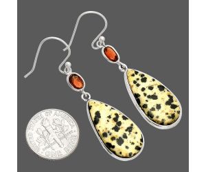 Dalmatian and Garnet Earrings SDE83946 E-1002, 12x24 mm