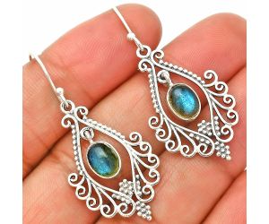 Blue Labradorite Earrings SDE83983 E-1075, 6x8 mm