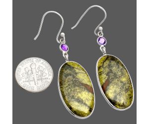 Dragon Blood Stone and Amethyst Earrings SDE84059 E-1002, 15x27 mm