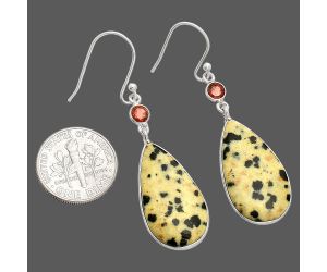 Dalmatian and Garnet Earrings SDE84106 E-1002, 13x24 mm