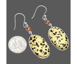 Dalmatian and Garnet Earrings SDE84114 E-1002, 15x25 mm