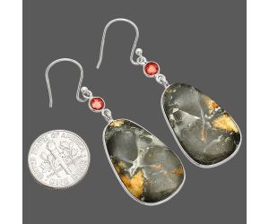 Maligano Jasper and Garnet Earrings SDE84117 E-1002, 17x26 mm