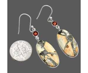 Maligano Jasper and Garnet Earrings SDE84118 E-1002, 13x24 mm