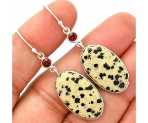 Dalmatian and Garnet Earrings SDE84205 E-1002, 14x23 mm