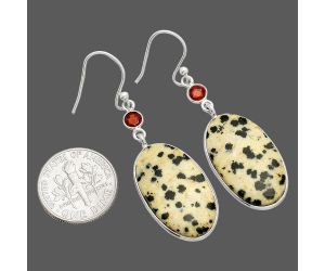 Dalmatian and Garnet Earrings SDE84205 E-1002, 14x23 mm