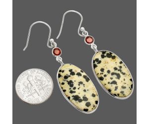 Dalmatian and Garnet Earrings SDE84208 E-1002, 15x25 mm