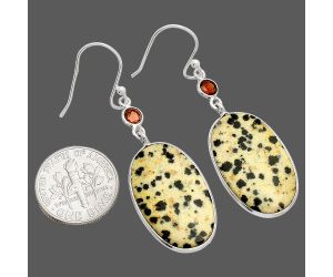 Dalmatian and Garnet Earrings SDE84209 E-1002, 15x25 mm