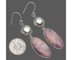 Lavender Jade Earrings SDE84318 E-1077, 12x25 mm