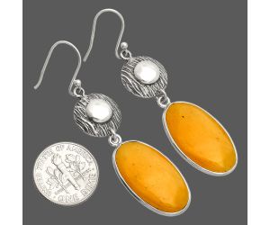 Honey Aragonite Earrings SDE84345 E-1077, 14x24 mm