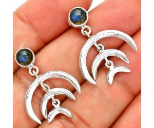 Blue Labradorite Earrings SDE84389 E-1249, 6x6 mm
