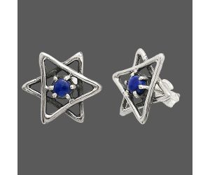Star - Lapis Lazuli Stud Earrings SDE84435 E-1024, 4x4 mm