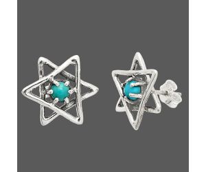 Star - Natural Rare Turquoise Nevada Aztec Mt Stud Earrings SDE84455 E-1024, 4x4 mm
