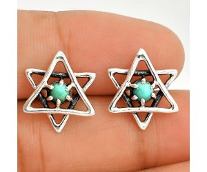 Star - Natural Rare Turquoise Nevada Aztec Mt Stud Earrings SDE84456 E-1024, 4x4 mm