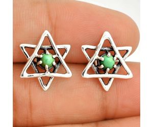 Star - Natural Rare Turquoise Nevada Aztec Mt Stud Earrings SDE84458 E-1024, 4x4 mm