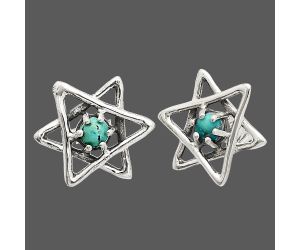 Star - Natural Rare Turquoise Nevada Aztec Mt Stud Earrings SDE84459 E-1024, 4x4 mm