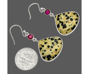 Dalmatian and Ruby Earrings SDE84502 E-1002, 18x19 mm