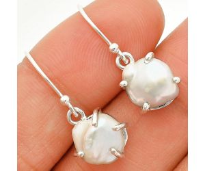 Natural Fresh Water Biwa Pearl Earrings SDE84506 E-1021, 10x11 mm
