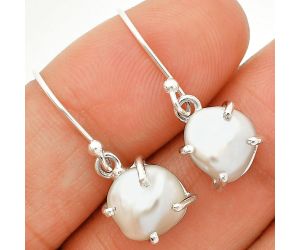 Natural Fresh Water Biwa Pearl Earrings SDE84507 E-1021, 9x9 mm