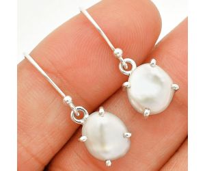 Natural Fresh Water Biwa Pearl Earrings SDE84509 E-1021, 9x10 mm