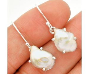Natural Fresh Water Biwa Pearl Earrings SDE84513 E-1021, 9x13 mm