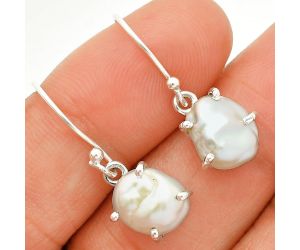 Natural Fresh Water Biwa Pearl Earrings SDE84514 E-1021, 9x10 mm