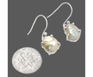 Natural Fresh Water Biwa Pearl Earrings SDE84514 E-1021, 9x10 mm