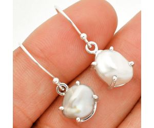 Natural Fresh Water Biwa Pearl Earrings SDE84516 E-1021, 9x11 mm