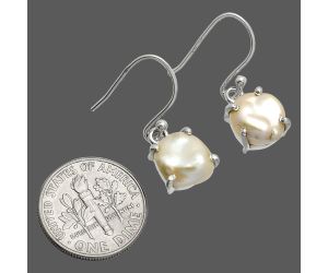 Natural Fresh Water Biwa Pearl Earrings SDE84517 E-1021, 9x10 mm