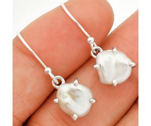 Natural Fresh Water Biwa Pearl Earrings SDE84518 E-1021, 9x10 mm