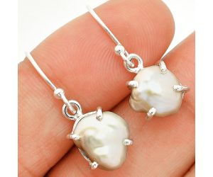 Natural Fresh Water Biwa Pearl Earrings SDE84520 E-1021, 9x11 mm
