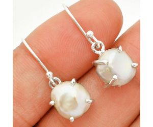 Natural Fresh Water Biwa Pearl Earrings SDE84523 E-1021, 9x10 mm