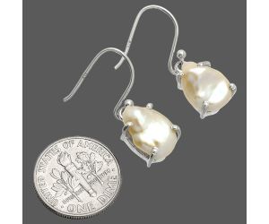 Natural Fresh Water Biwa Pearl Earrings SDE84526 E-1021, 9x12 mm