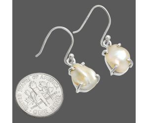 Natural Fresh Water Biwa Pearl Earrings SDE84527 E-1021, 9x12 mm