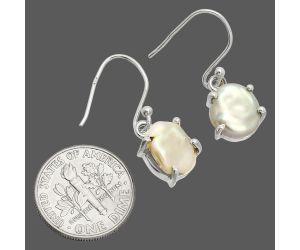 Natural Fresh Water Biwa Pearl Earrings SDE84528 E-1021, 9x10 mm