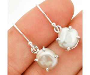 Natural Fresh Water Biwa Pearl Earrings SDE84529 E-1021, 9x10 mm