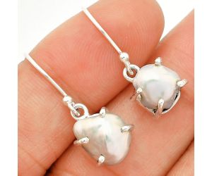 Natural Fresh Water Biwa Pearl Earrings SDE84536 E-1021, 9x11 mm