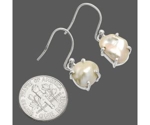 Natural Fresh Water Biwa Pearl Earrings SDE84537 E-1021, 9x12 mm