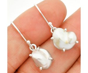 Natural Fresh Water Biwa Pearl Earrings SDE84543 E-1021, 10x12 mm