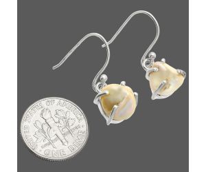 Natural Fresh Water Biwa Pearl Earrings SDE84546 E-1021, 8x10 mm