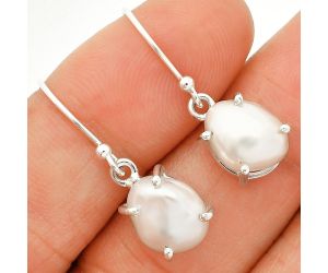Natural Fresh Water Biwa Pearl Earrings SDE84547 E-1021, 8x11 mm