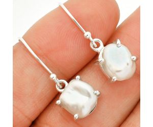Natural Fresh Water Biwa Pearl Earrings SDE84550 E-1021, 8x10 mm