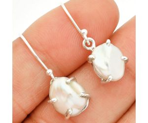 Natural Fresh Water Biwa Pearl Earrings SDE84551 E-1021, 9x11 mm