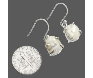 Natural Fresh Water Biwa Pearl Earrings SDE84551 E-1021, 9x11 mm