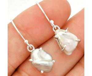 Natural Fresh Water Biwa Pearl Earrings SDE84552 E-1021, 9x12 mm