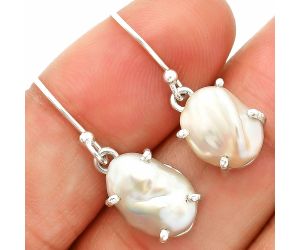 Natural Fresh Water Biwa Pearl Earrings SDE84554 E-1021, 9x13 mm