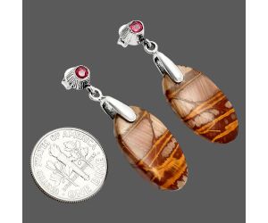 Noreena Jasper and Ruby Earrings SDE84577 E-1120, 12x23 mm