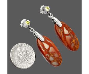 Noreena Jasper and Peridot Earrings SDE84588 E-1120, 11x24 mm