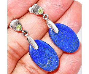 Lapis Lazuli and Peridot Earrings SDE84592 E-1120, 13x20 mm