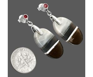 Owyhee Opal and Ruby Earrings SDE84627 E-1120, 13x24 mm